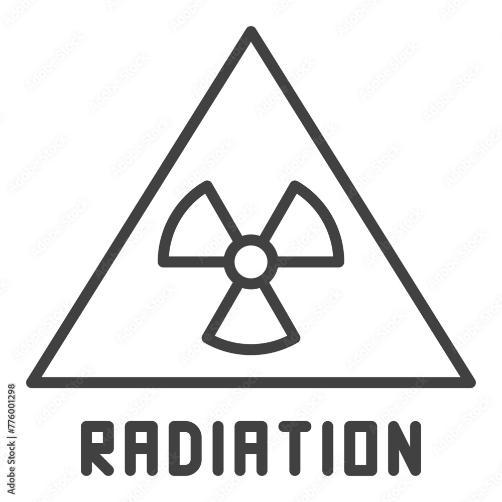 Poster radiation triangle vector radiation warning linear icon or symbol