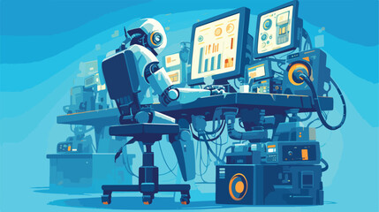 Technology design for robot illustration 2d flat ca