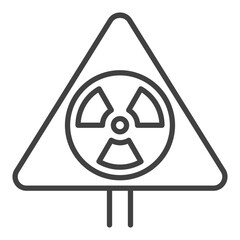 Triangle with Radiation Symbol vector Pollution outline icon or symbol