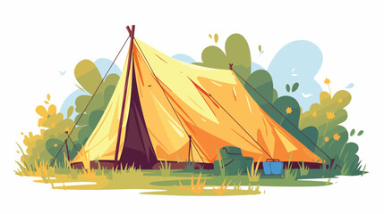 Tent. Tourist tent. Vector illustration of a campin