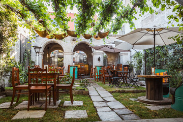 cafe in a garden in arequipa