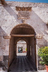 inside of the monastery Santa catalina in Arequipa Peru - obrazy, fototapety, plakaty