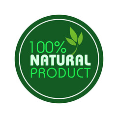 100% Natural Product icon badge design