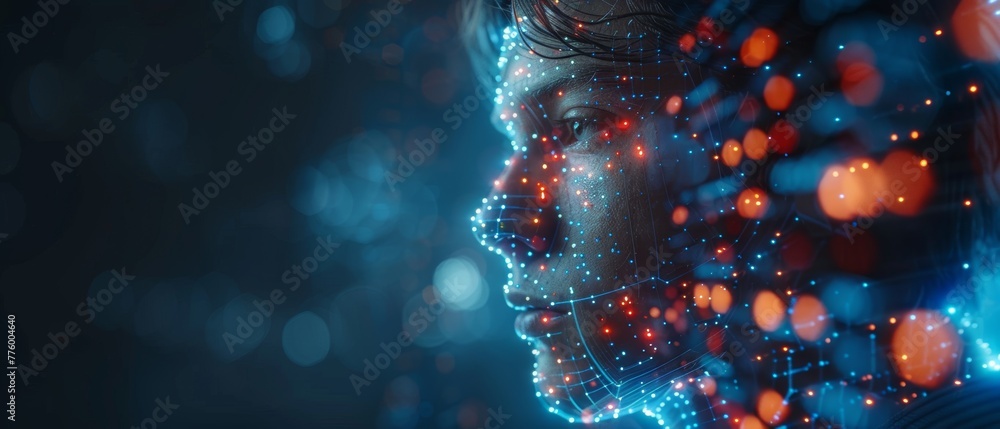 Poster iot concept with artificial intelligence ai, businessman on smartphone, laptop computer, 4.0 industr