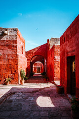inside of the monastery Santa catalina in Arequipa Peru