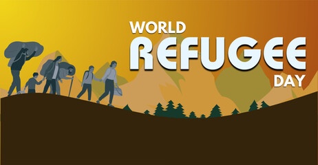World Refugee Day, campaign or celebration banner design