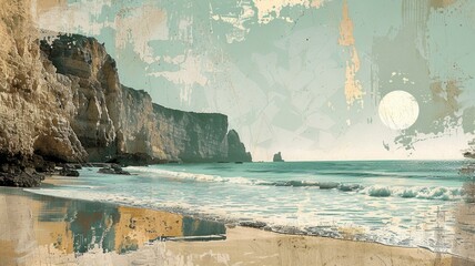 Contemporary Art Collage of Algarve Coast's Cliffs and Beaches

 - obrazy, fototapety, plakaty