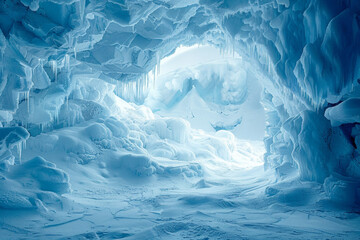 Obraz premium A beautiful ice cave for background