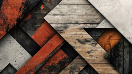 Wooden wall texture. .Geometric shapes with natural, wood textures background