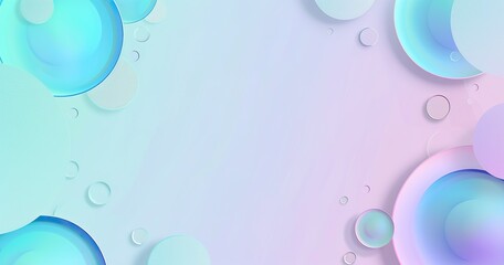 minimalist gradient wallpaper with empty middle and circular blobs around the edges, minimalist pastel shades, blue, cyan, purple