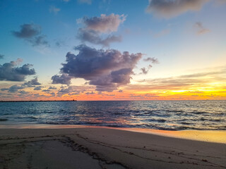 Sunrise in a Caribbean sea