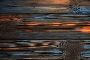 Brown and orange and blue old dirty wood wall wooden plank board texture background with grains and...