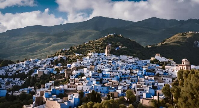 Chefchaouen town in Morocco. Blue town.