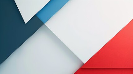 Minimalist, material design, white background, colors red 10% blue 15% white 75%. composition is located on top