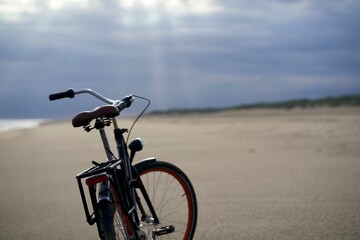 Fototapeta premium Bicycle parked in beach