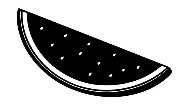 black and white watermelon slice clip art preview
