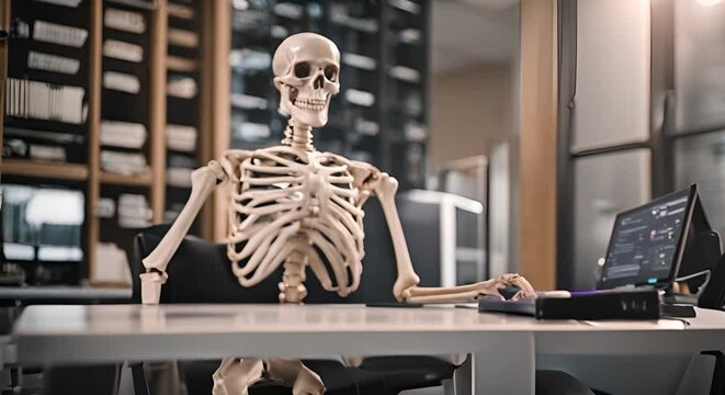 Skeleton in the office.