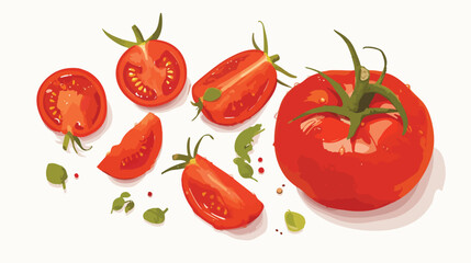 Tomato vector illustration isolated on white backgr