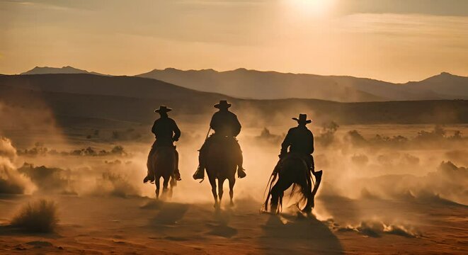 Cowboy duel in the wild west.