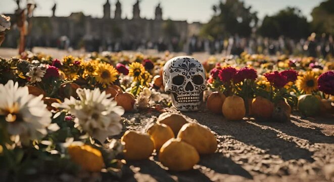 Skull on the day of the dead, Mexico.