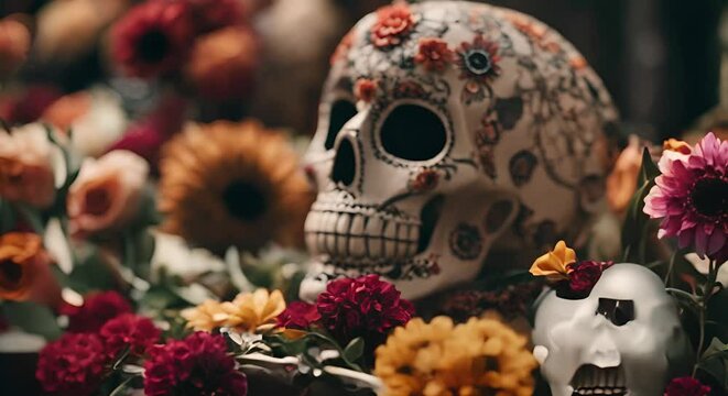 Skull on the day of the dead, Mexico.