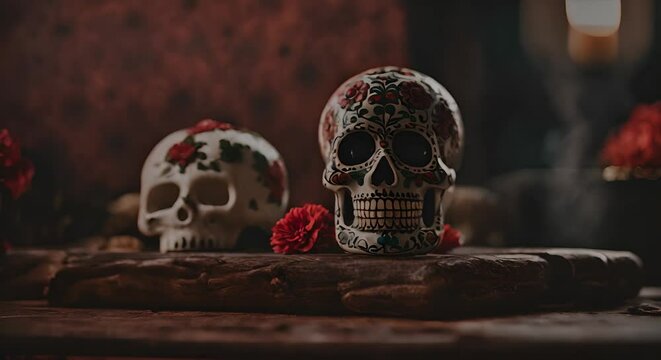 Skull on the day of the dead, Mexico.