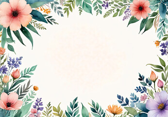 Fototapeta na wymiar colorful abstract flowers watercolor, watercolor background, floral pattern for wallpaper