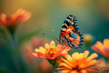 Fototapeta na wymiar Charming Butterfly flower. Spring nature beauty. Generate Ai