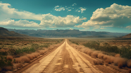 Sand desert hot dirty road, generative Ai
