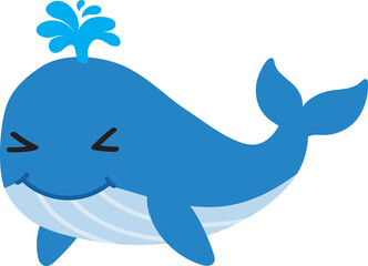 cute whale cartoon, sea animal