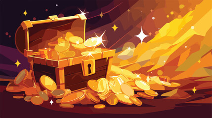 Treasure icon 2d flat cartoon vactor illustration i