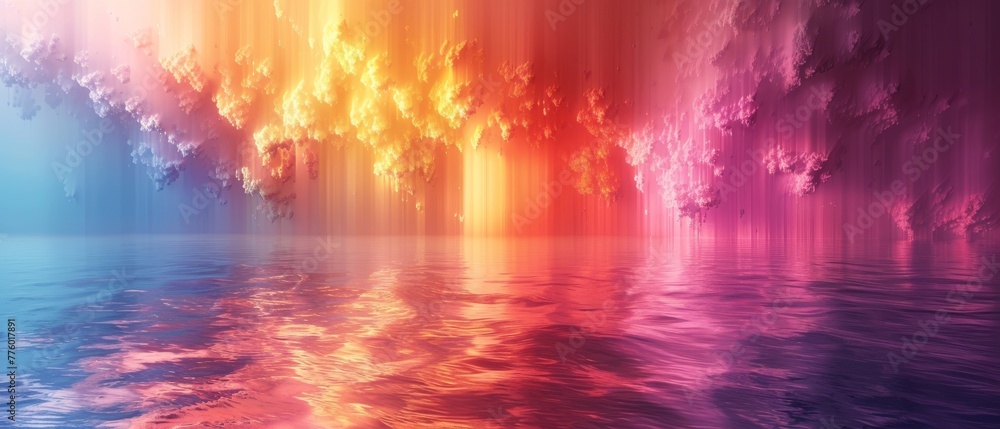 Leinwandbilder Here is a stunning 3D rendering of an abstract spectrum of colors