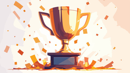 Trophy cup made of copper 2d flat cartoon vactor il - obrazy, fototapety, plakaty