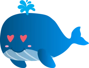 Fototapeten cute whale cartoon, sea animal © titima157