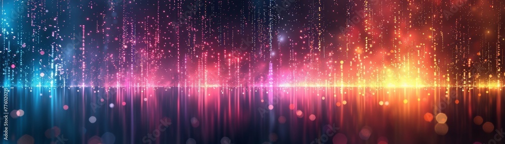 Poster abstract ai technology background. creative banner concept for generative art in digital glitch styl