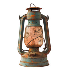 Old rusty oil lamp with handle