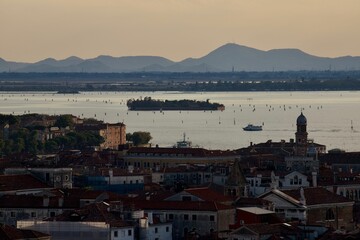 Beautiful shot of Venice viewed from St. Mark's Campanile - obrazy, fototapety, plakaty