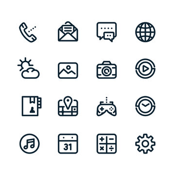 set of icons, illustration, vectors,