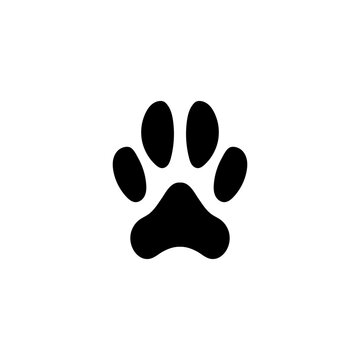 Paw icon vector illustration. Dog or cat paw. Dog or cat paw print flat icon for animal apps and websites