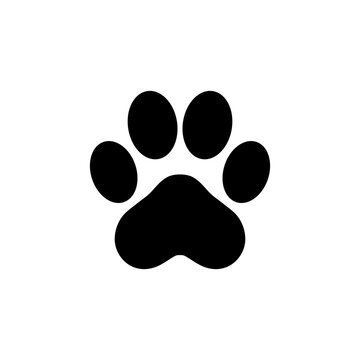 Paw icon vector illustration. Dog or cat paw. Dog or cat paw print flat icon for animal apps and websites