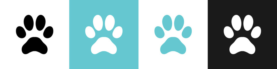 Obraz premium Paw icon vector illustration. Dog or cat paw. Dog or cat paw print flat icon for animal apps and websites