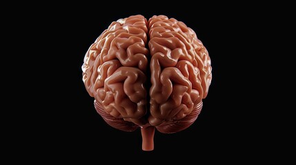 Human brain on black background