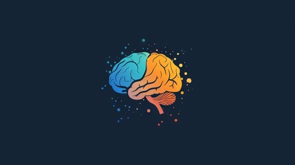 Brain logo concept. Illustration of human brain. Brain icon