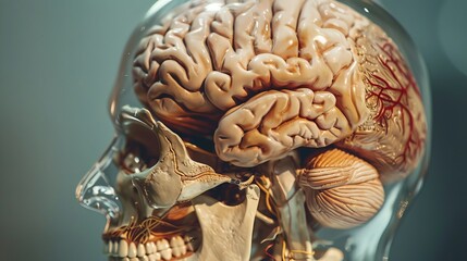 Human brain anatomy. Medical illustration