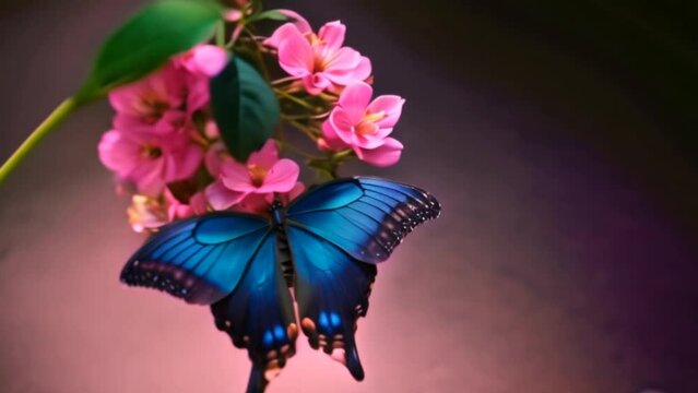A butterfly that landed on a pink flower