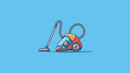 Vacuum cleaner line icon 2d flat cartoon vactor ill