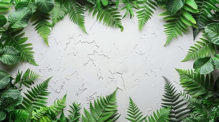 White background. Fern branches