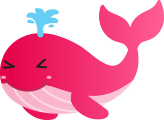 cute whale cartoon, sea animal