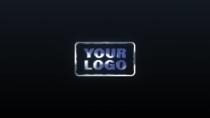Dark Metal Shiny Glowing Modern Opener Logo Reveal - obrazy, fototapety, plakaty