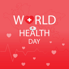 World Health Day 7th April Fitness day Love Health Pink